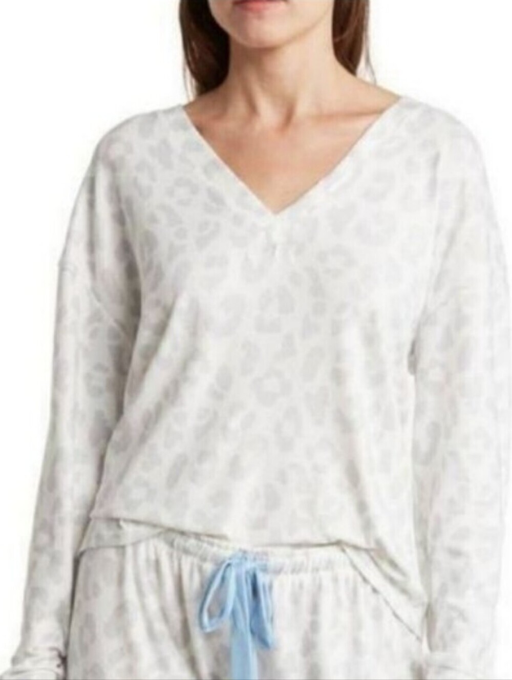 P.J. Salvage Super Soft Wifey Animal Print Long Sleeve Lounge Top Size Large